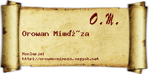 Orowan Mimóza névjegykártya
